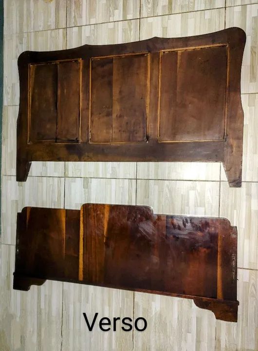 Cama de casal ANTIGA em Imbuia maciça, da Década 1940 SEM estrado - Foto 3