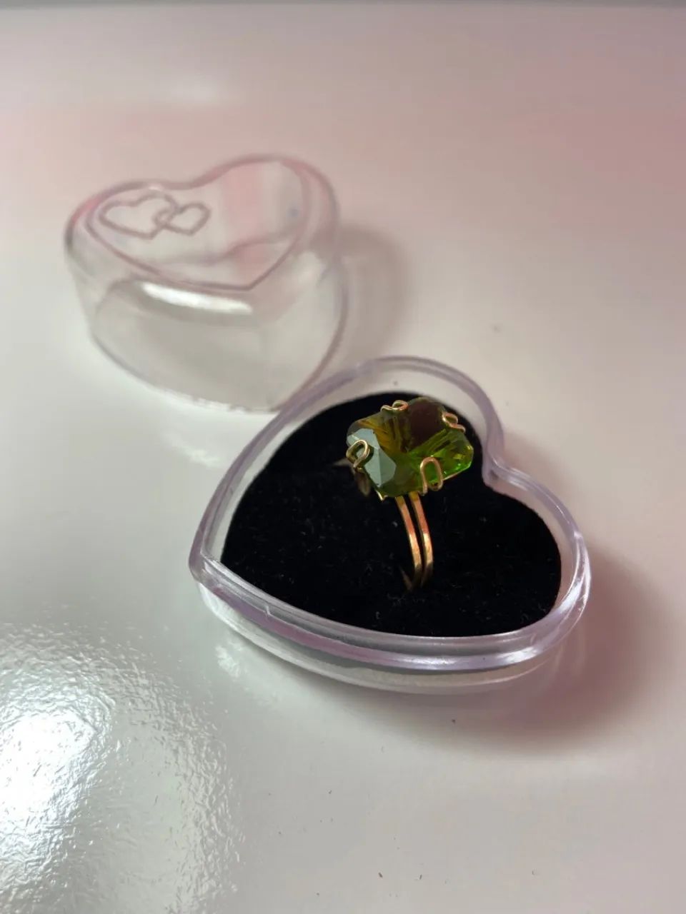 Anel com pedra verde ouro  - Foto 3
