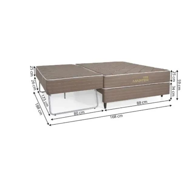 Cama Box Herval - Solteiro Suite master 088X188X50 Molas bonnel com auxiliar - Foto 6