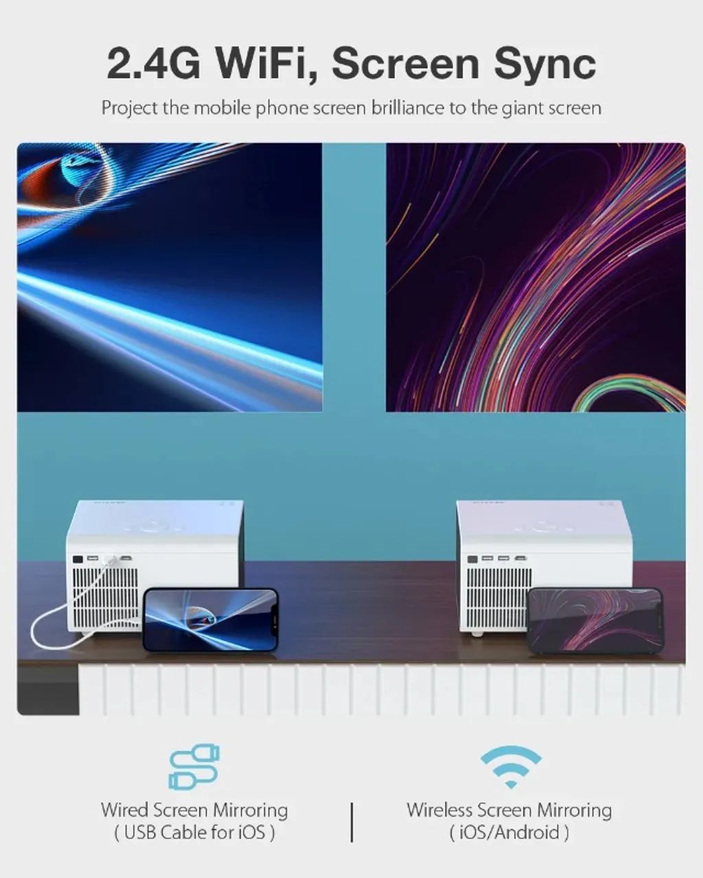 Projetor Blitzwolf Bw-vp14 Wifi 6000 Lumens Fullhd Branco - Foto 6