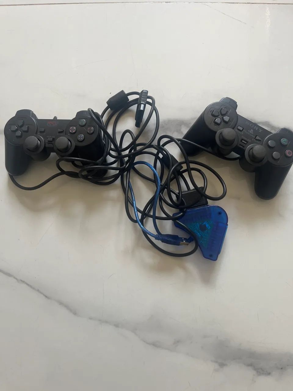 Controle PS1 com adaptador
