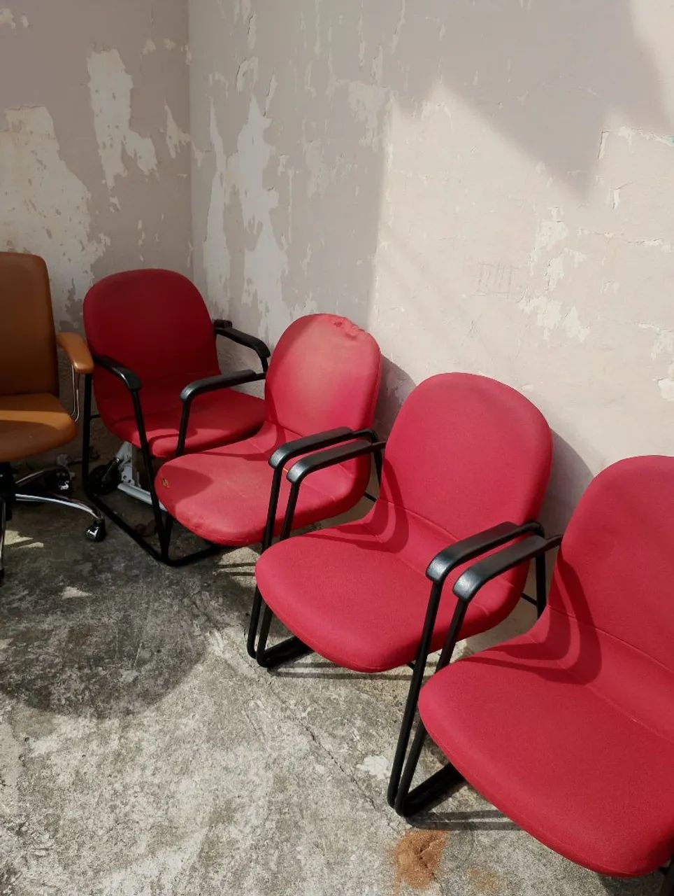 Three red chairs – delivery available