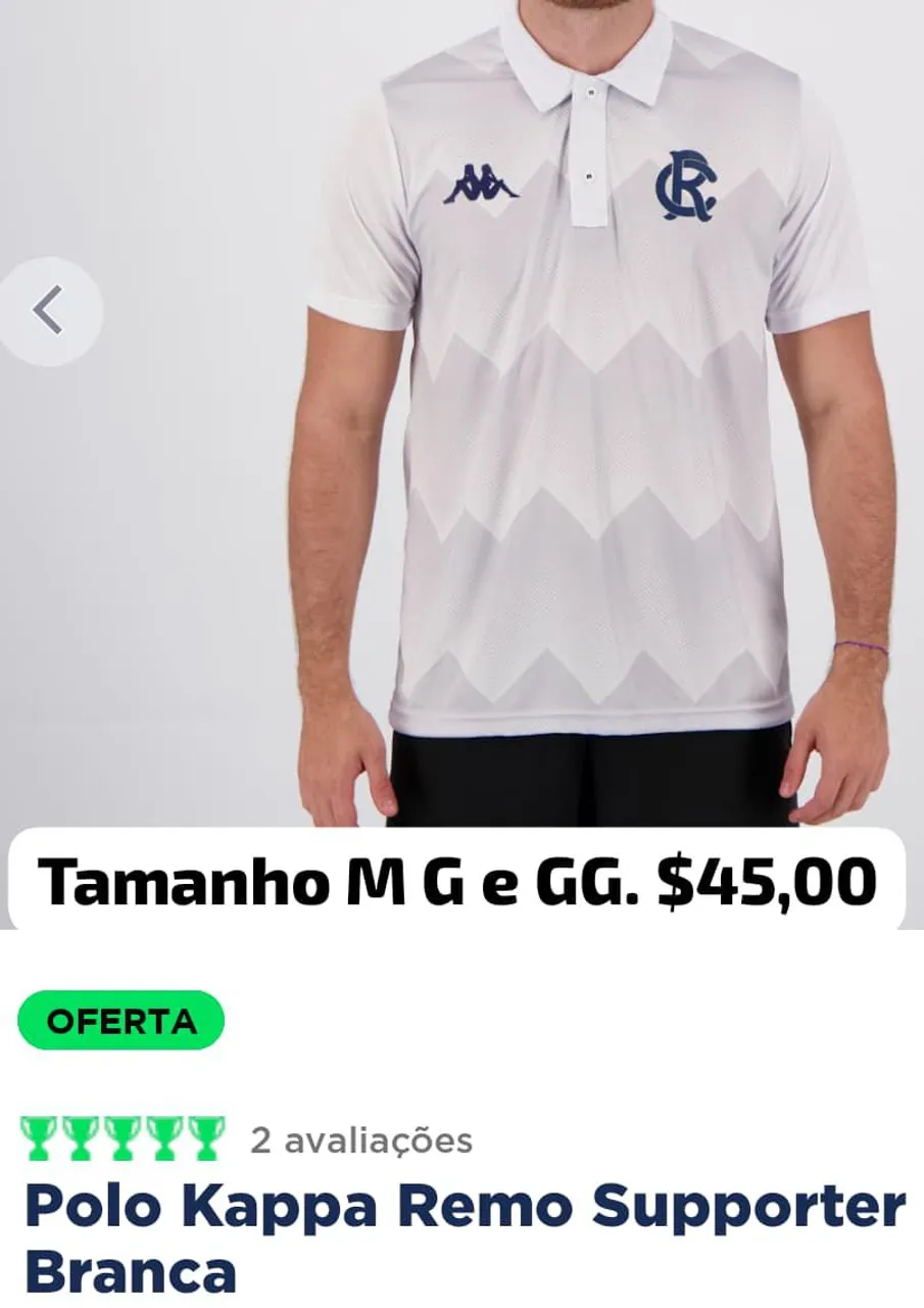 Polo Kappa Remo Supporter Branca - GG