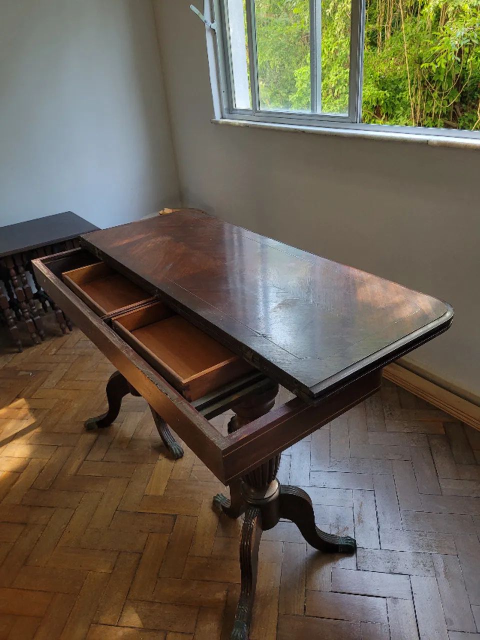Mesa de jantar antiga em madeira maciça - Foto 4