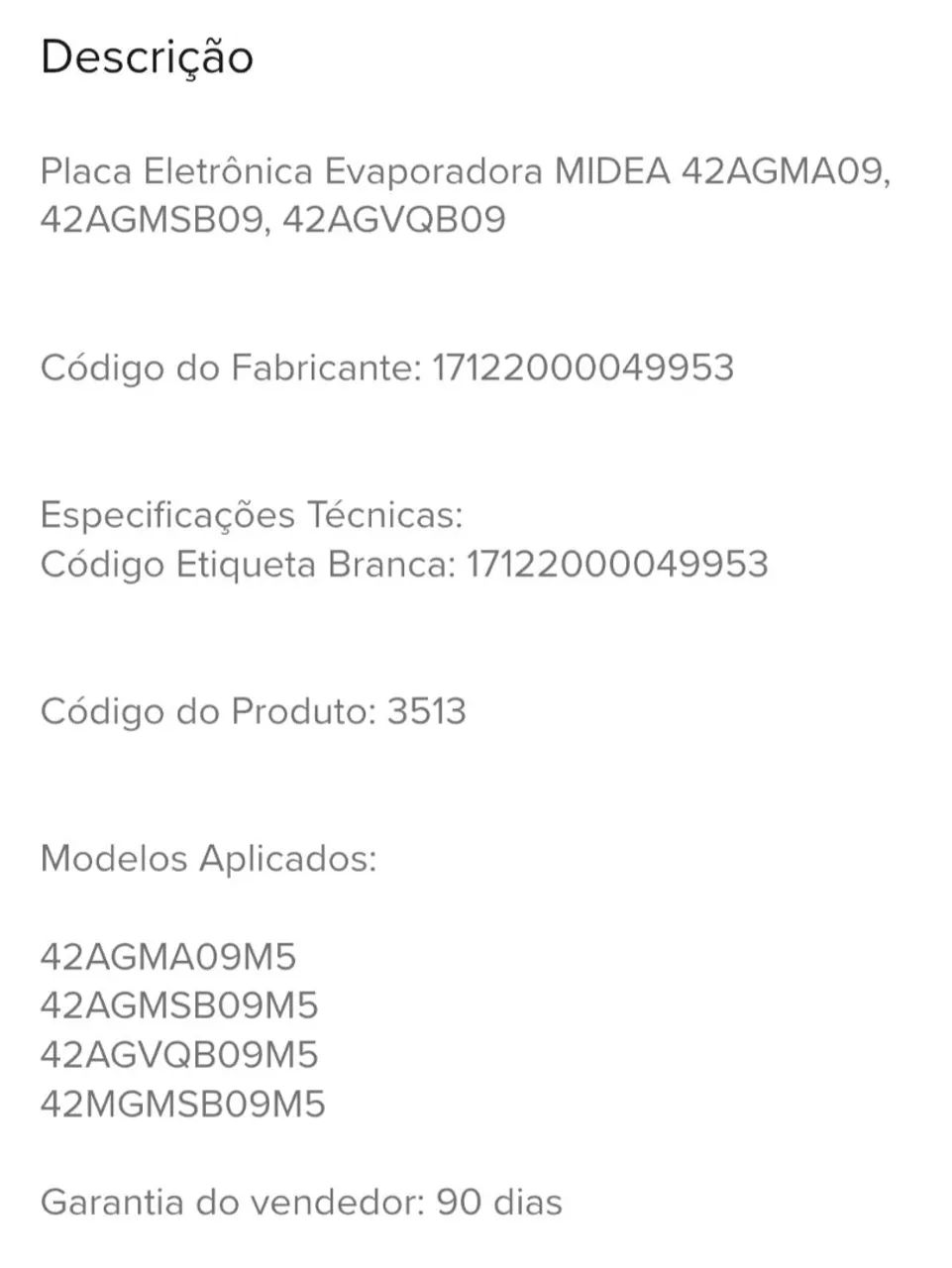 Placa da evaporadora Midea inverter original  - Foto 3