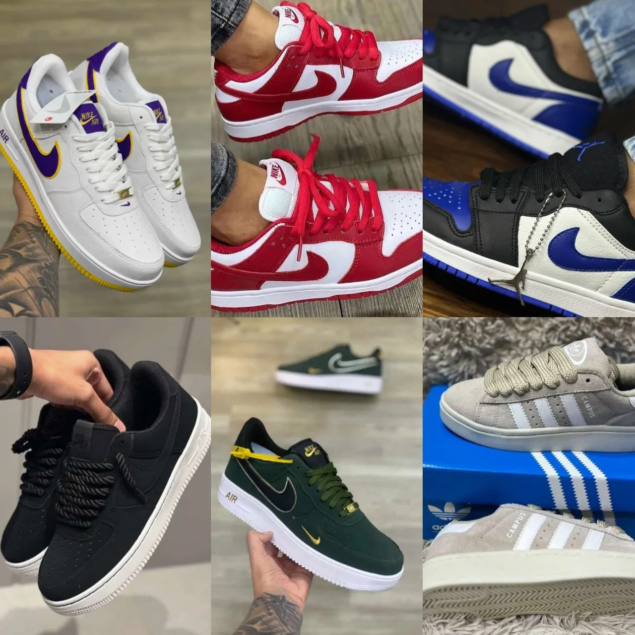 Tênis importados atacado 10 pares Jordan, vans , Air force e campus