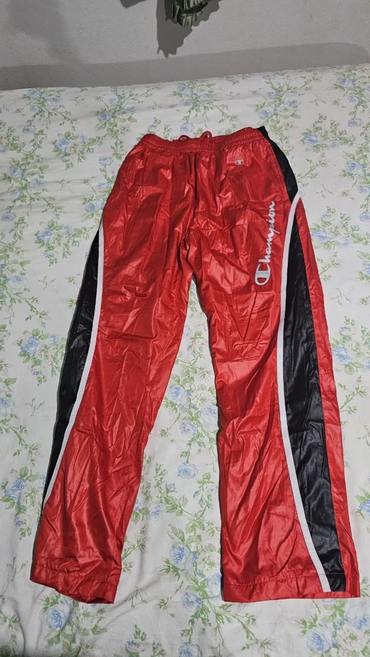Calça Térmica Original Champion Vermelha e preta