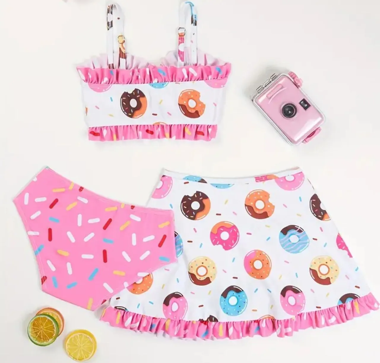 Conjunto Infantil Moda Praia Donuts