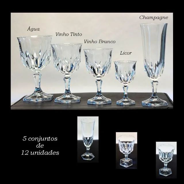 Jogo 60 Taças Cristal Baccarat Hardcourt - Foto 2