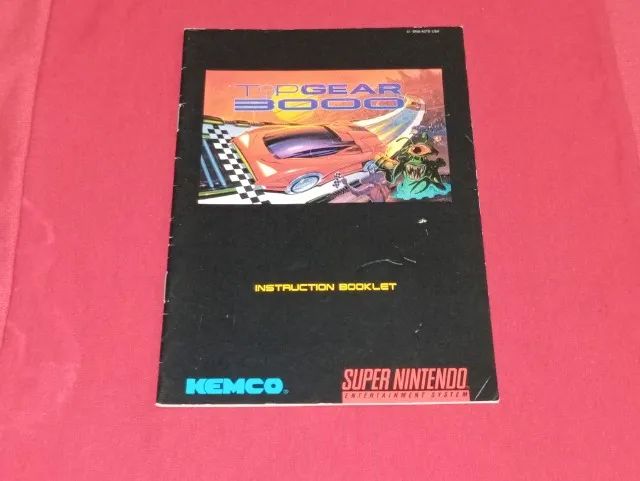Manual Original Top Gear 3000 SNES - Raridade para Colecionador | Super Nintendo<br>