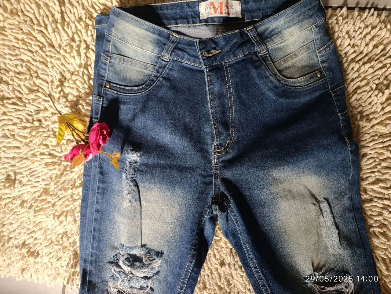 Calça Jeans Feminina Destroyed Azul - Foto 3