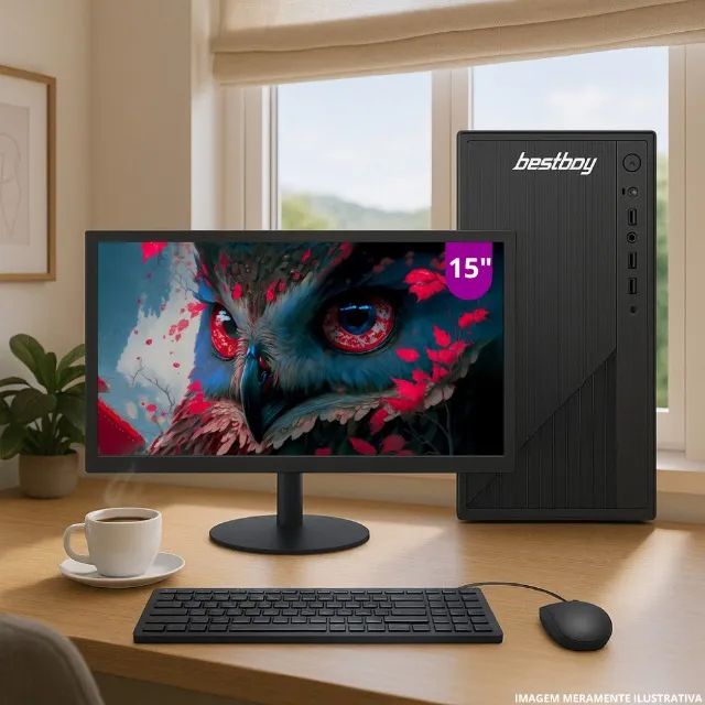 Computador Completo Intel Core I3 4gb Hd 500gb com Monitor 15'' Windows 10 Trial - BESTBOY