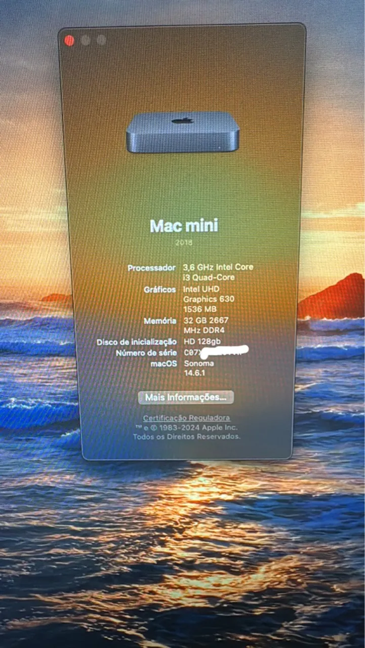 Mac Mini 2018 - Intel Core i3, 32GB RAM, Sonoma