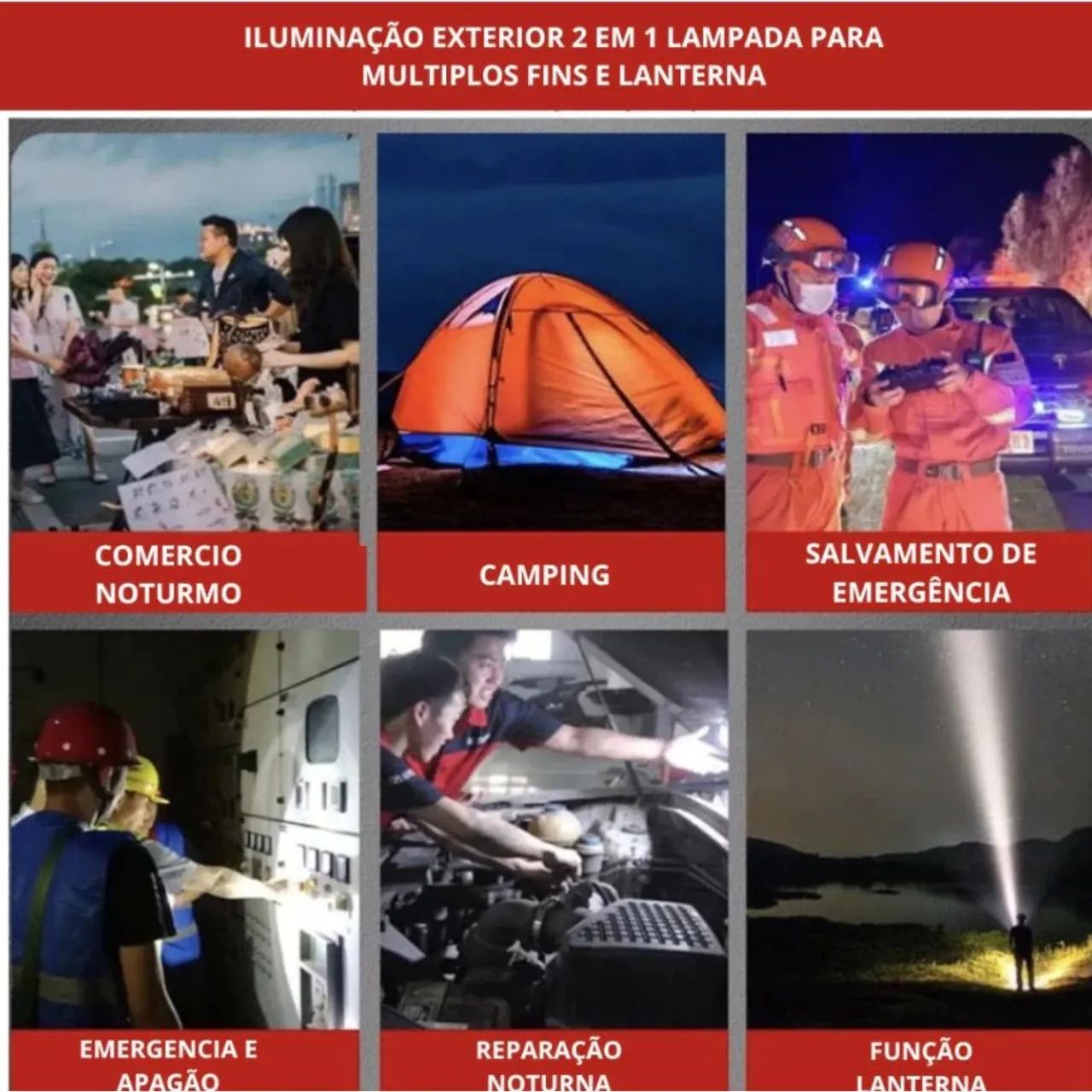 Lâmpada de Camping Solar com Luz Dual KAPBOM KA-L6520 - Foto 2