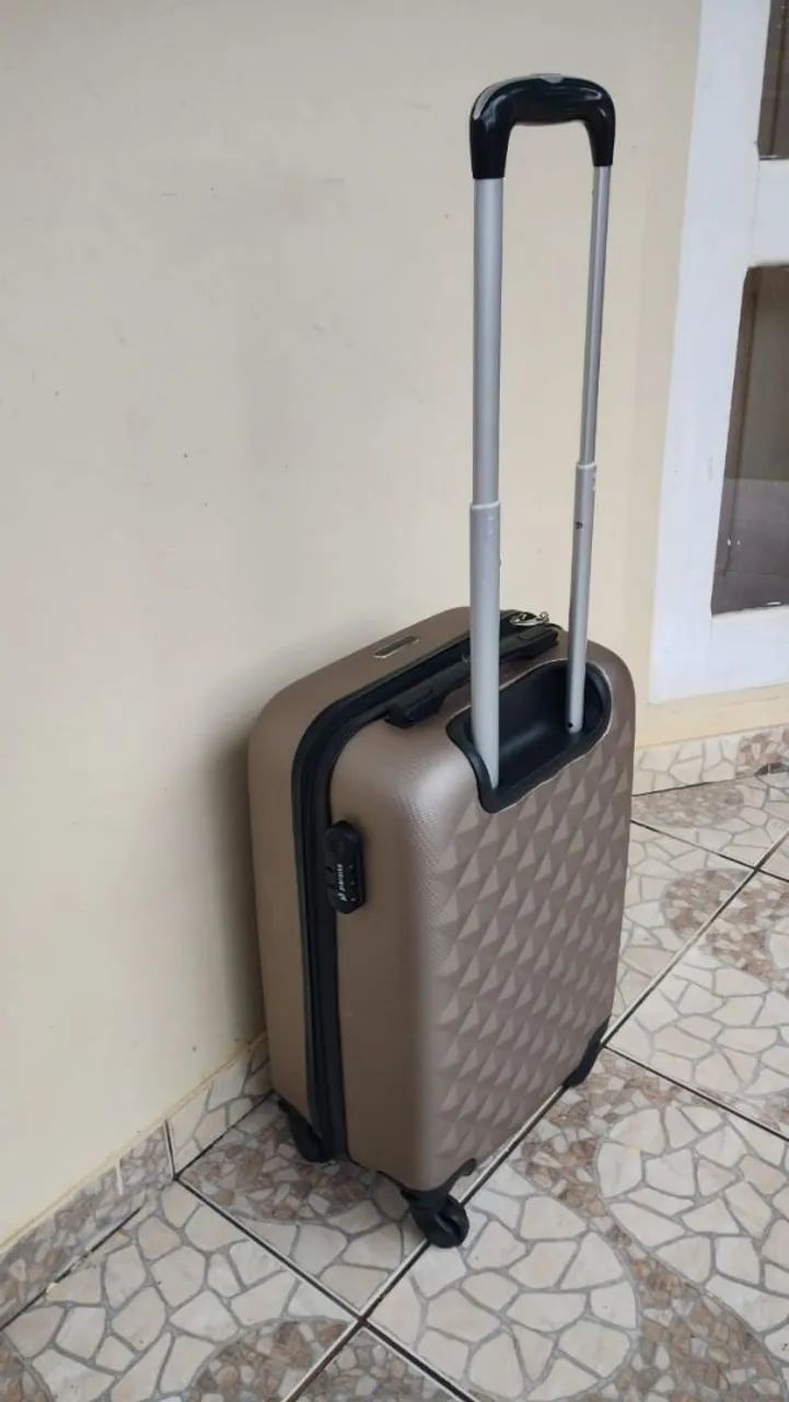 Mala de Viagem Pequena Bege 10kg - Foto 4
