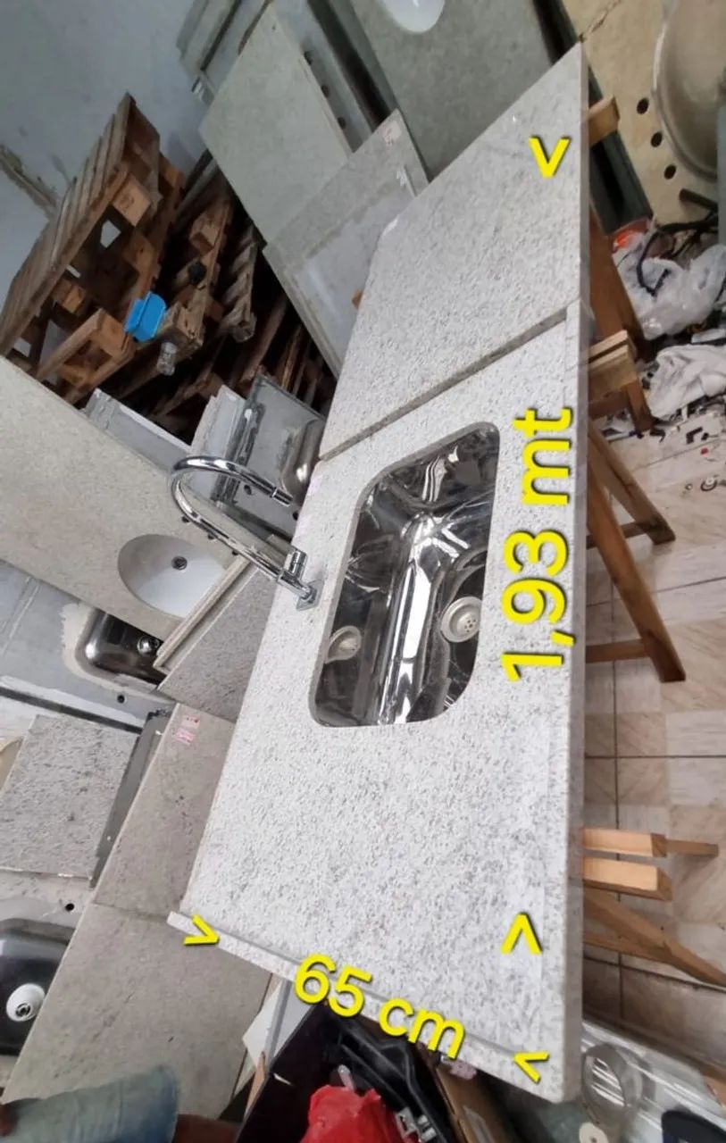 Pia de cozinha 1,93m x 65cm