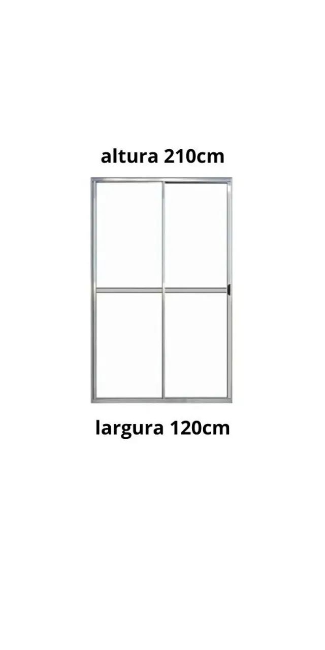 porta balcão sacada 2 folhas linha 20 cor branco 210x120 temos outras medidas - Foto 2