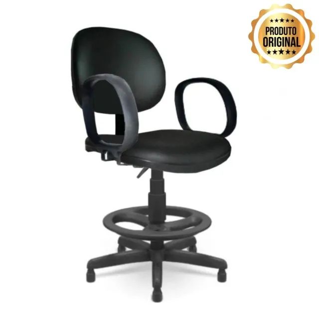 Cadeira Caixa Executiva Lisa com Braço Corsa Aranha PMD Preta Conforto Modelo 35026 - Foto 2