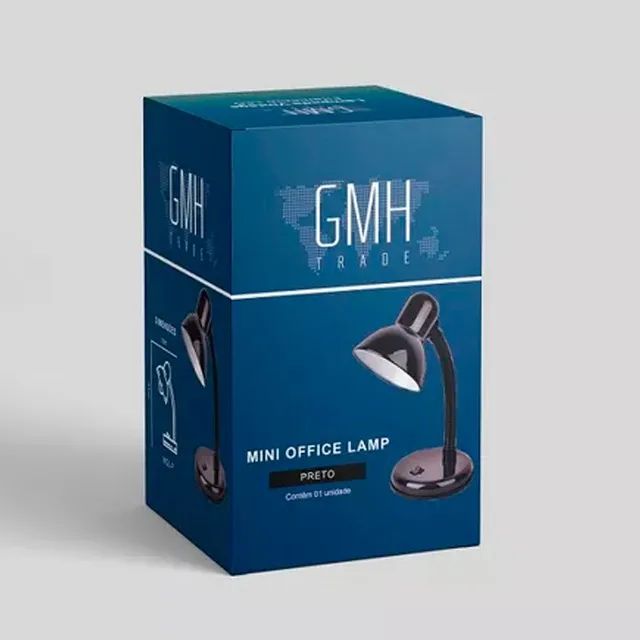 LUMINARIA DE MESA MINI OFFICE LAMP E27 - PRETO