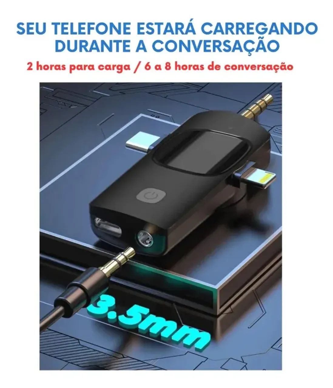 Microfone Lapela Sem Fio P3 Youtuber iPhone/android/camera - Foto 2