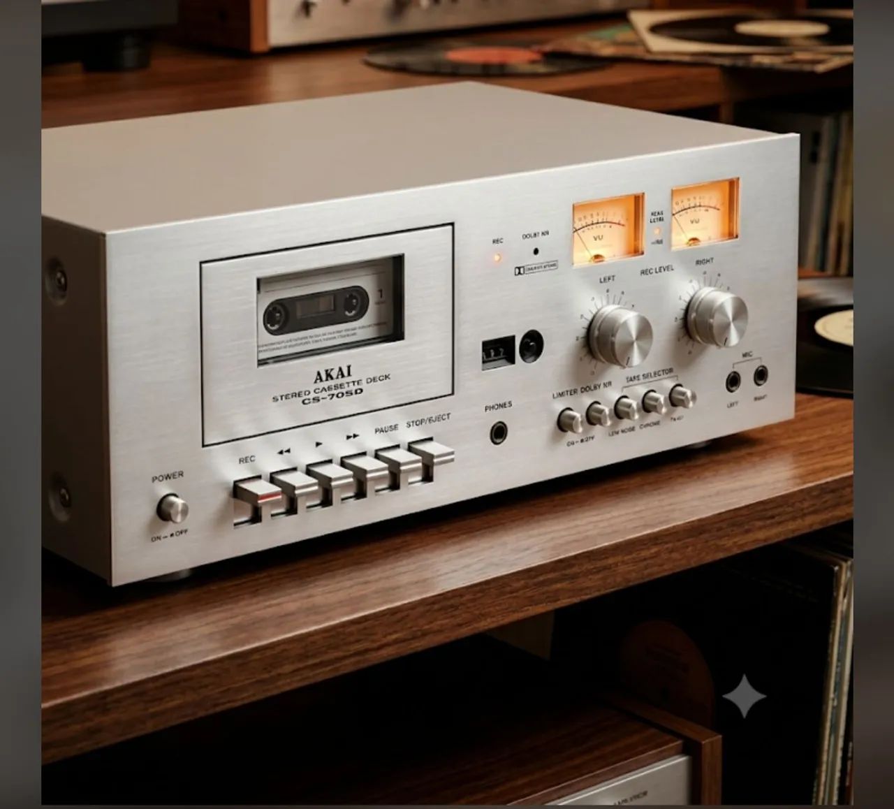 Tape Deck Stereo Akai CS-705D Vintage - Conservado e Funcionando