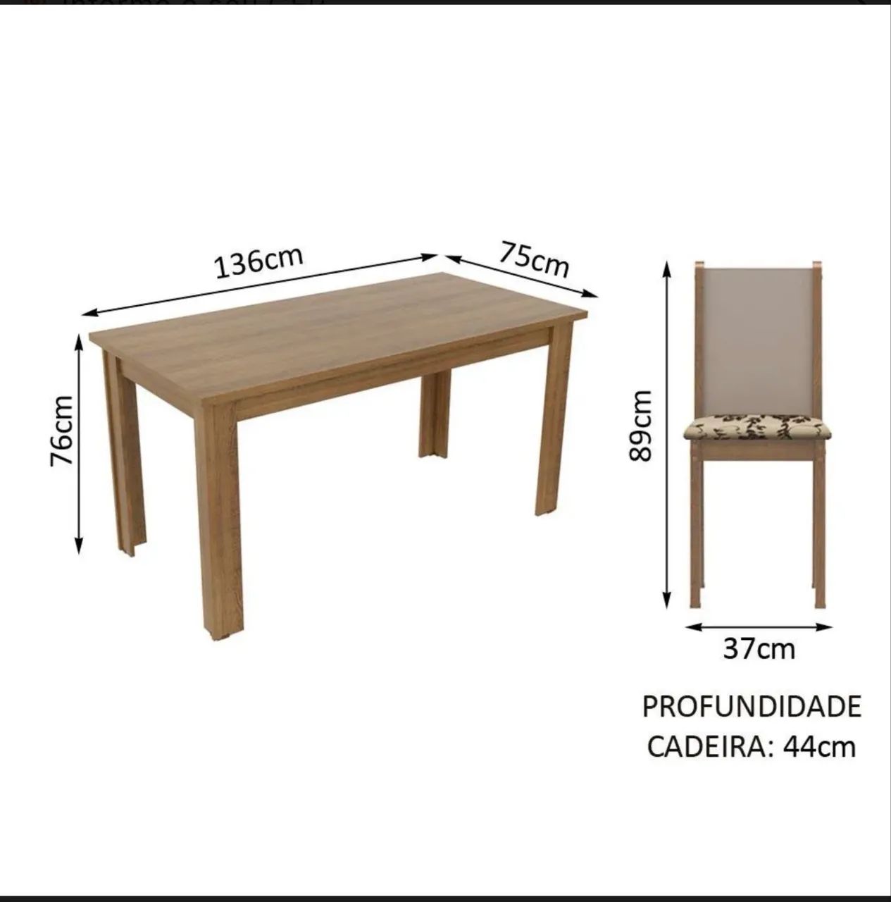 Mesa de jantar 5 cadeiras 
