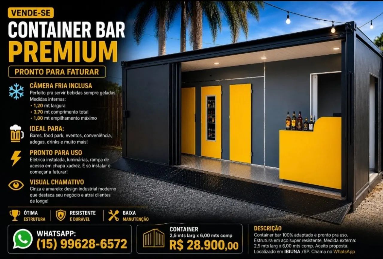 Container Bar Premium - PRONTO PARA FATURAR