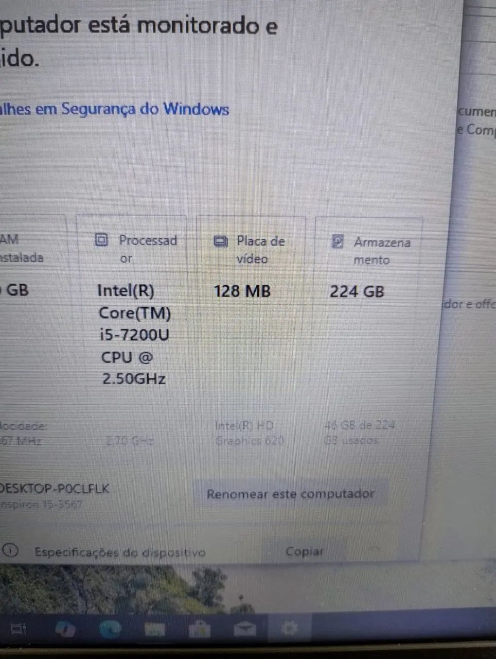 Notebook Dell i5 sétima geração 8gb memória ram ddr4 e SSD  - Foto 4