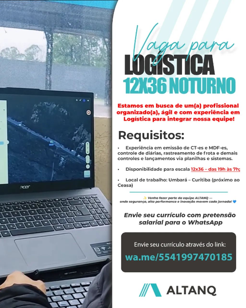 Vaga Logística Noturno 12x36