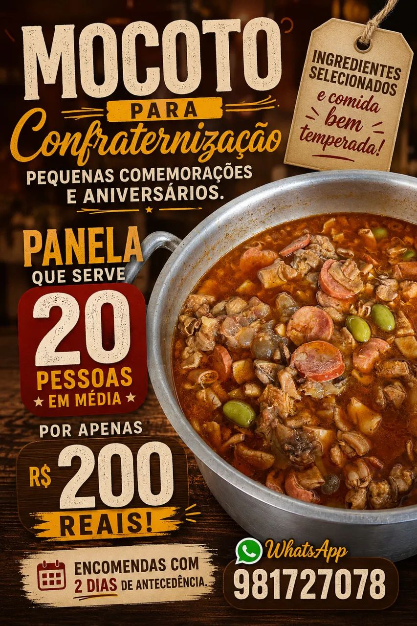 Mocotó e feijoada para eventos
