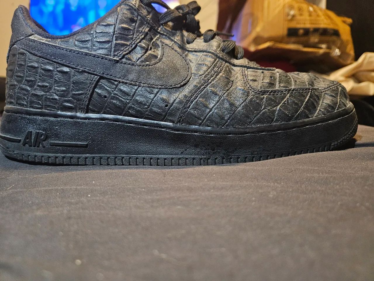 Tenis Nike Importado dos EUA Air Force 01 one Preto Croco