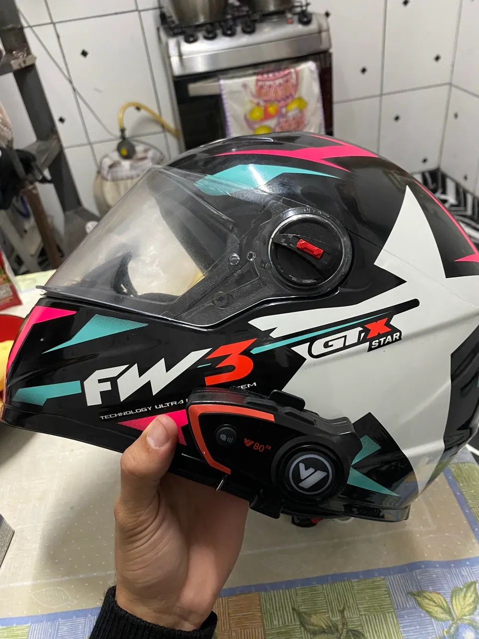 Capacete fw3 STAR c/par de intercomunicador - Foto 2