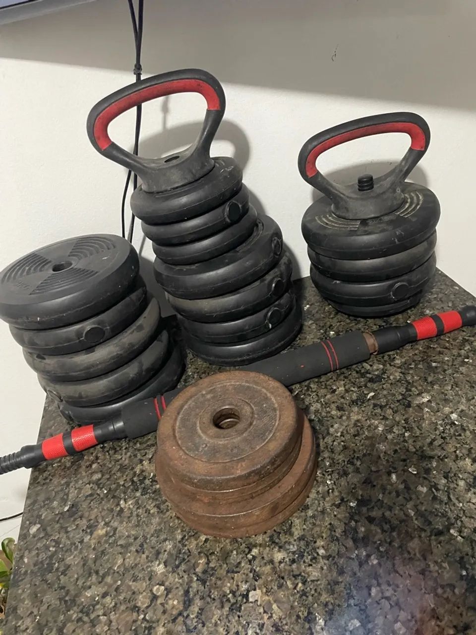 Kit de Halteres e Anilhas 40 kilos - Foto 2