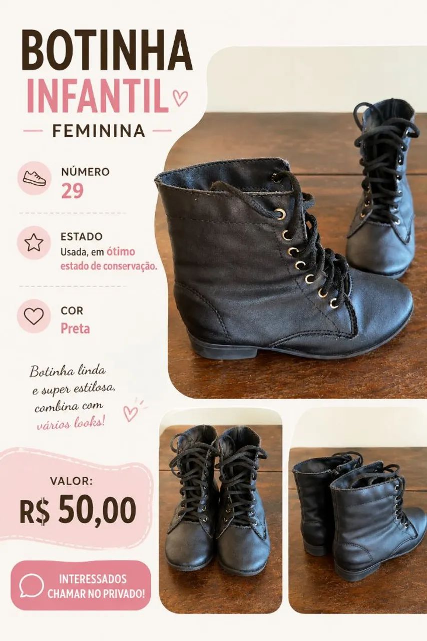 Vendo Bota infantil 