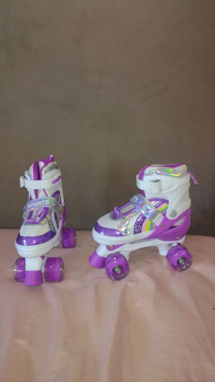 Patins 4 rodas infantil com led - Foto 5