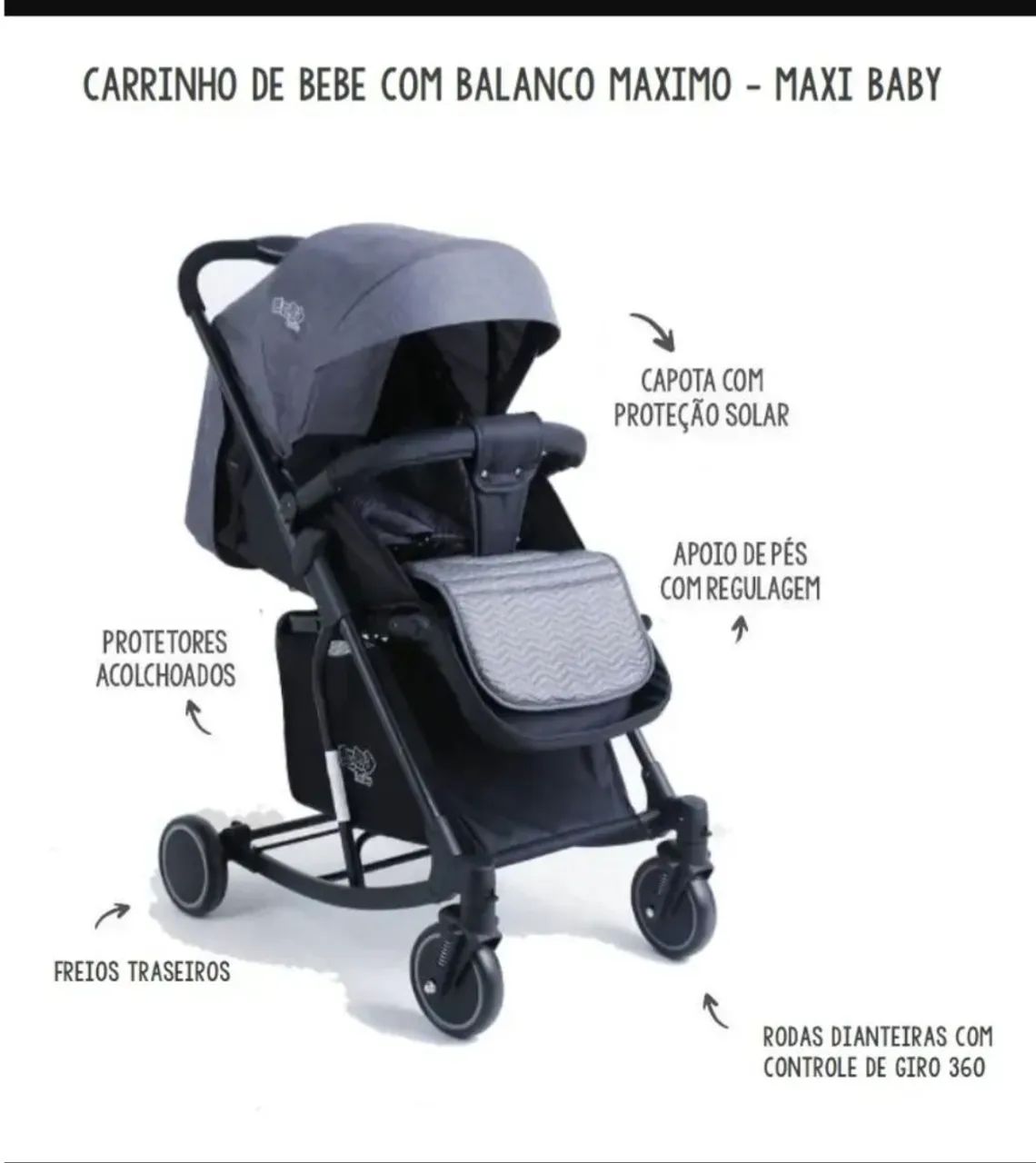 CARRINHO DE BEBÊ 2 EM 1 - VIRA BALANÇO 