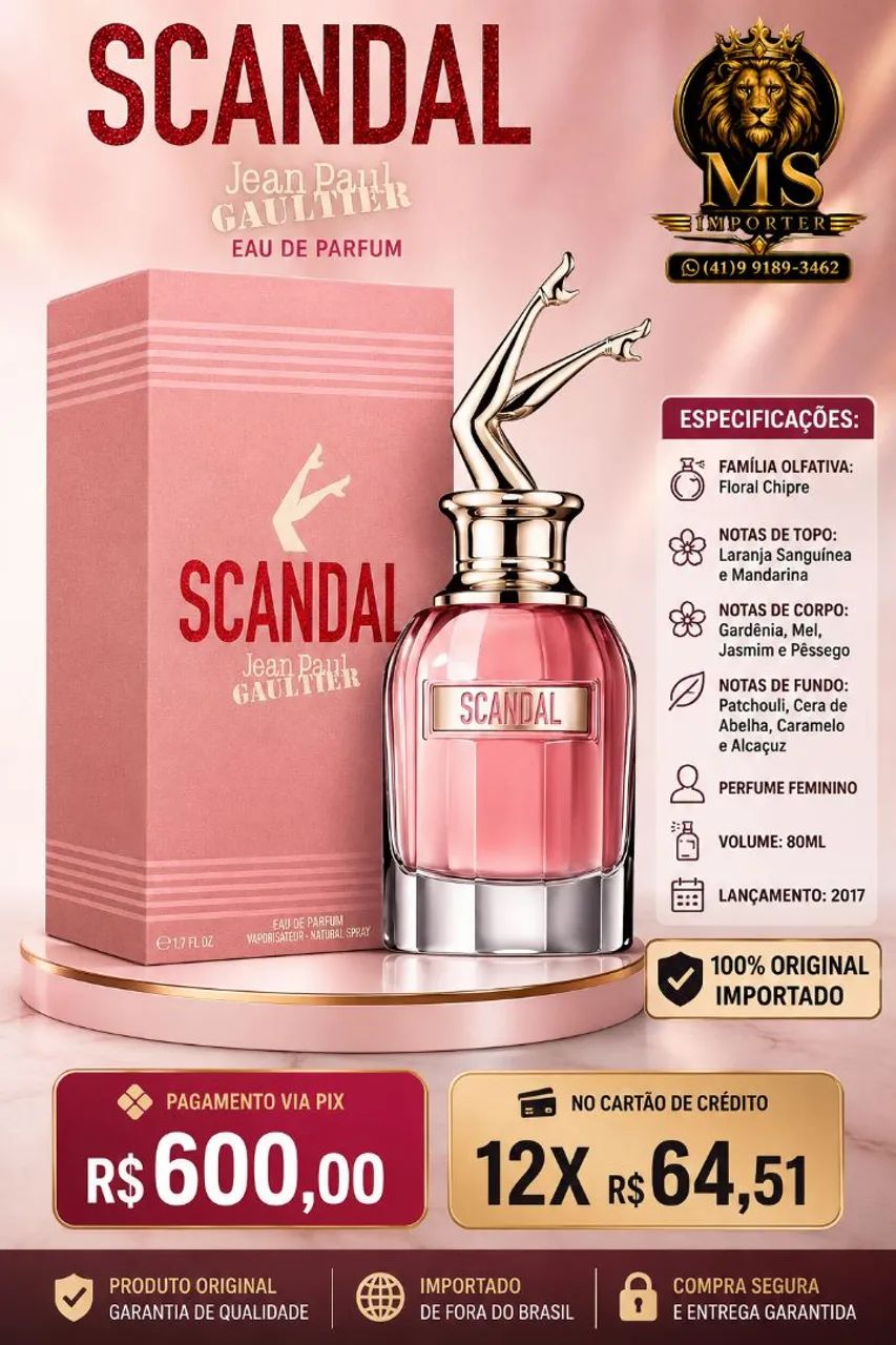 Perfume SCANDAL Jean Paul GAULTIER Original Importado.
