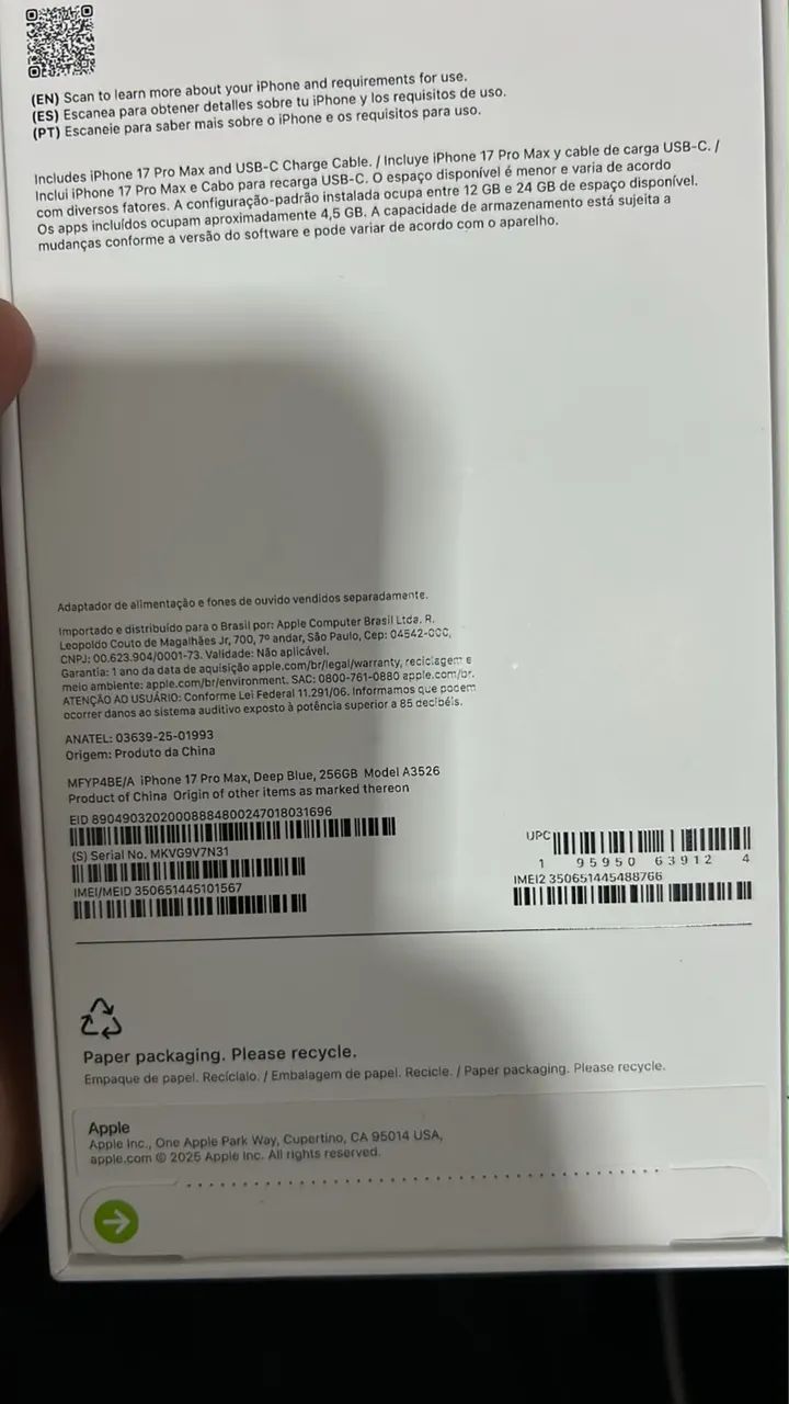 iPhone 17 pro max 256gb azul LACRADO  - Foto 2