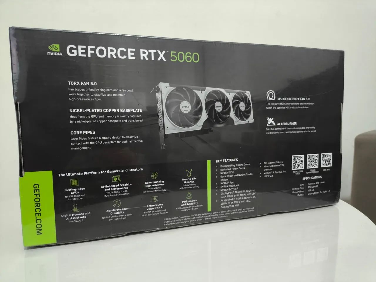 Placa de vídeo NVidia RTX 5060 MSI Ventus 3X 8GB Nova. - Foto 2