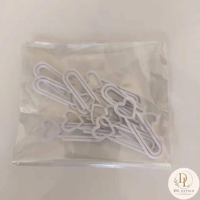 Kit com 10 Clips Coração Duas Cores - Foto 3