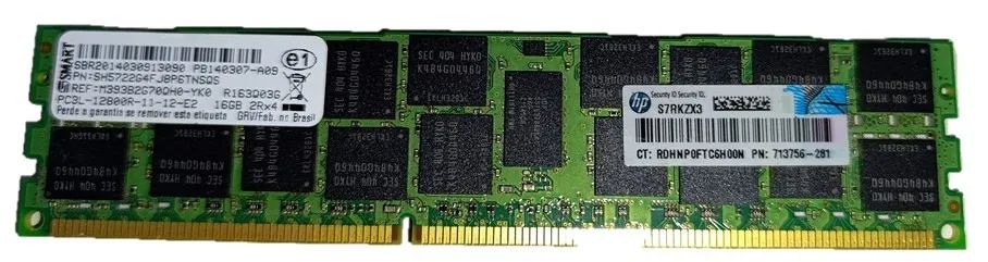 Memória Hp 16gb 2rx4 Pc3l-12800r 1600mhz Ecc Reg