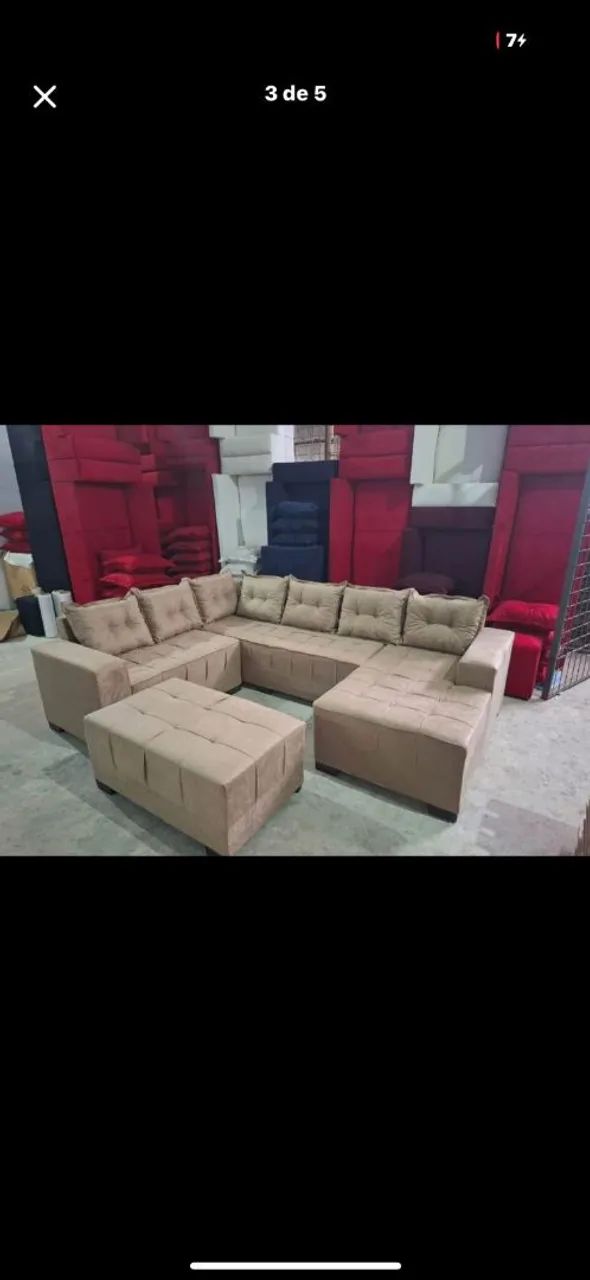 Sofá conjunto 7 lugares acolchoada entrega grátis  - Foto 2