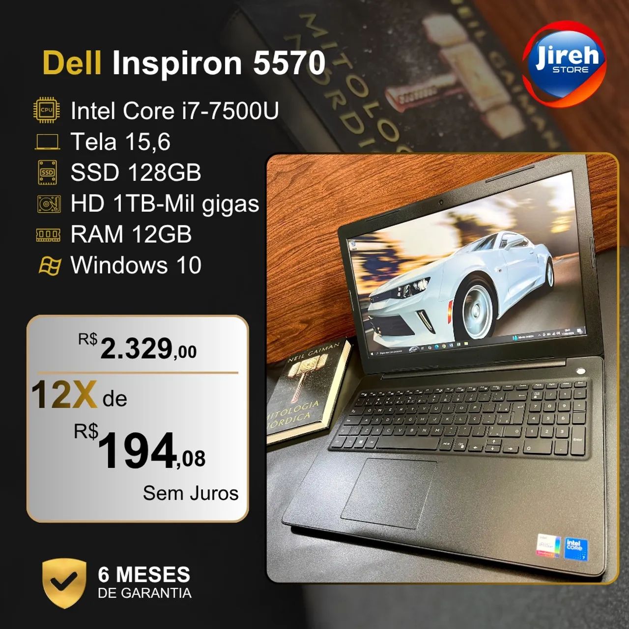 Notebook Dell Core i7 12GB SSD Muito Rápido - Foto 2