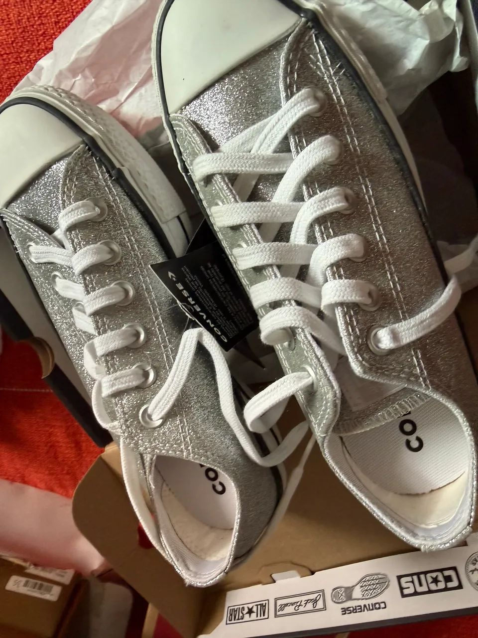 Converse Plataforma prateado - tamanho 35 - Foto 2