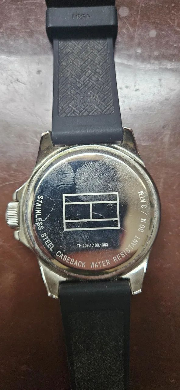 Relogio Tommy Hilfiger Original Branco/Prateado com pulseira Preta - Foto 5