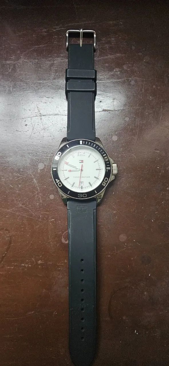 Relogio Tommy Hilfiger Original Branco/Prateado com pulseira Preta - Foto 4