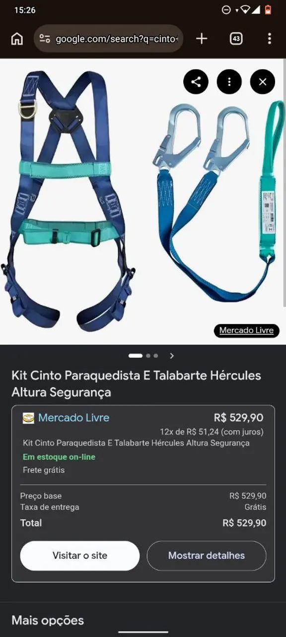 Vendo como cinto de segurança com talabarte da marca Hércules. - Foto 2