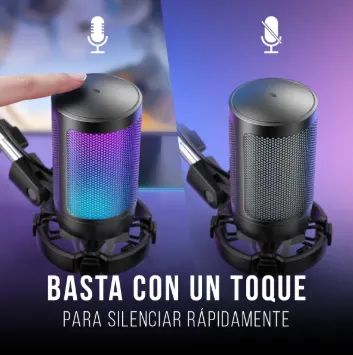 Microfone Condensador Gamer RGB Profissional USB - Foto 4