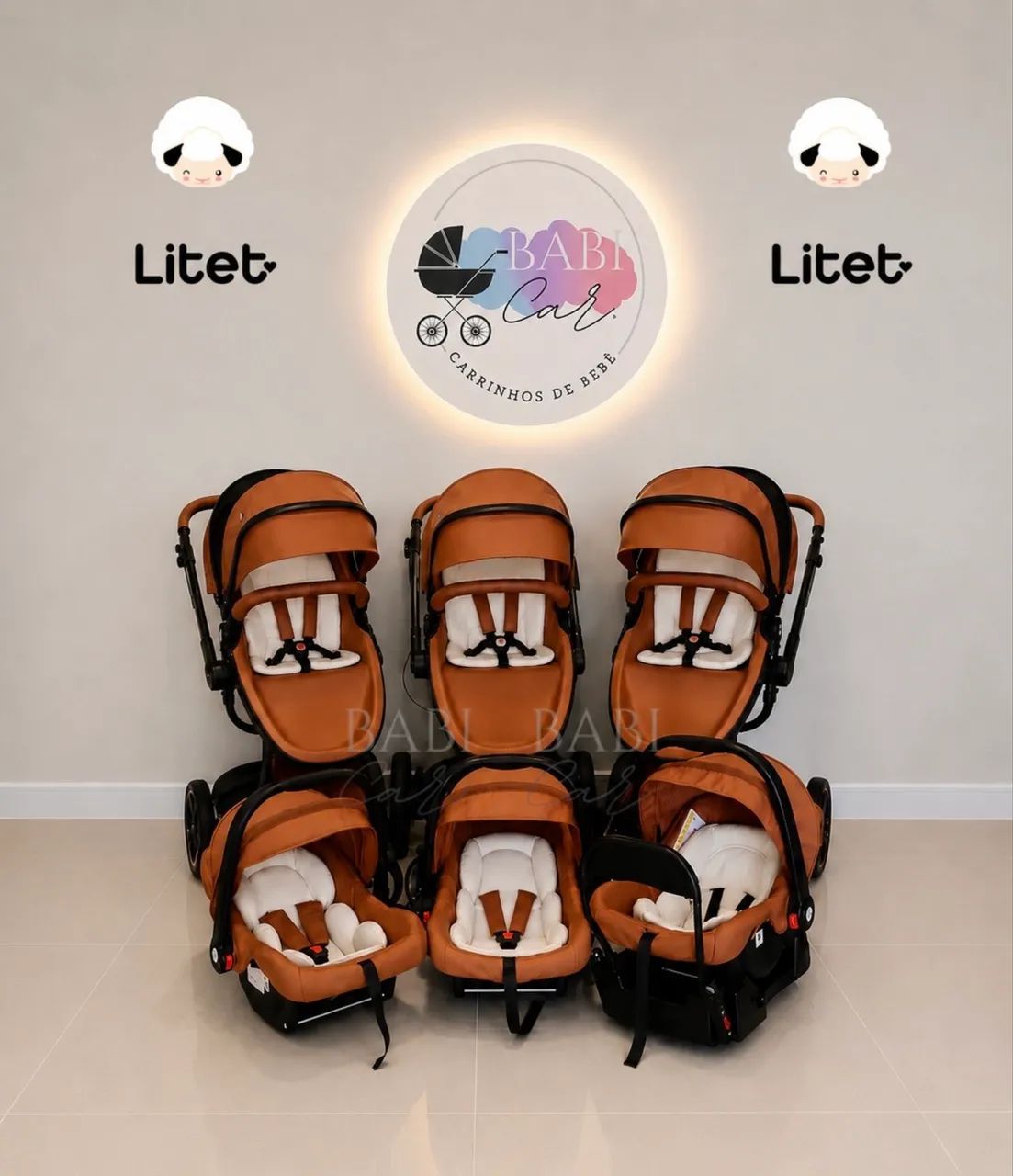 Carrinho de bebê - Litet Candy - Caramelo