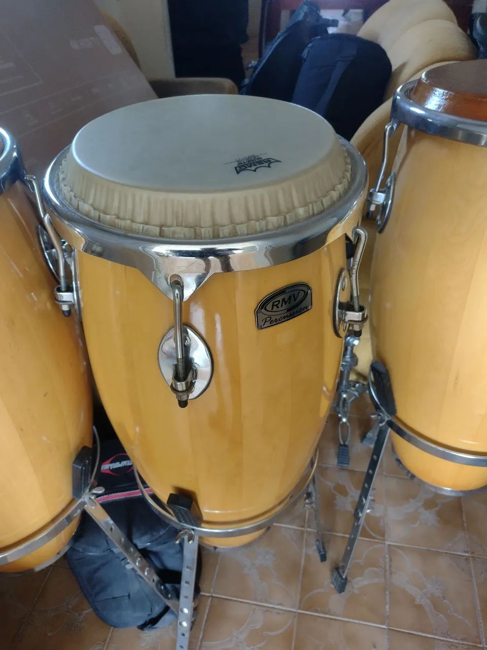 Trio de Congas RMV Com Tripé e Capas  - Foto 2